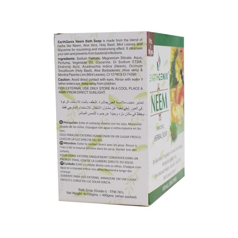 Earthgenix Neem Enriched Herbal Soap 4 x100Gm