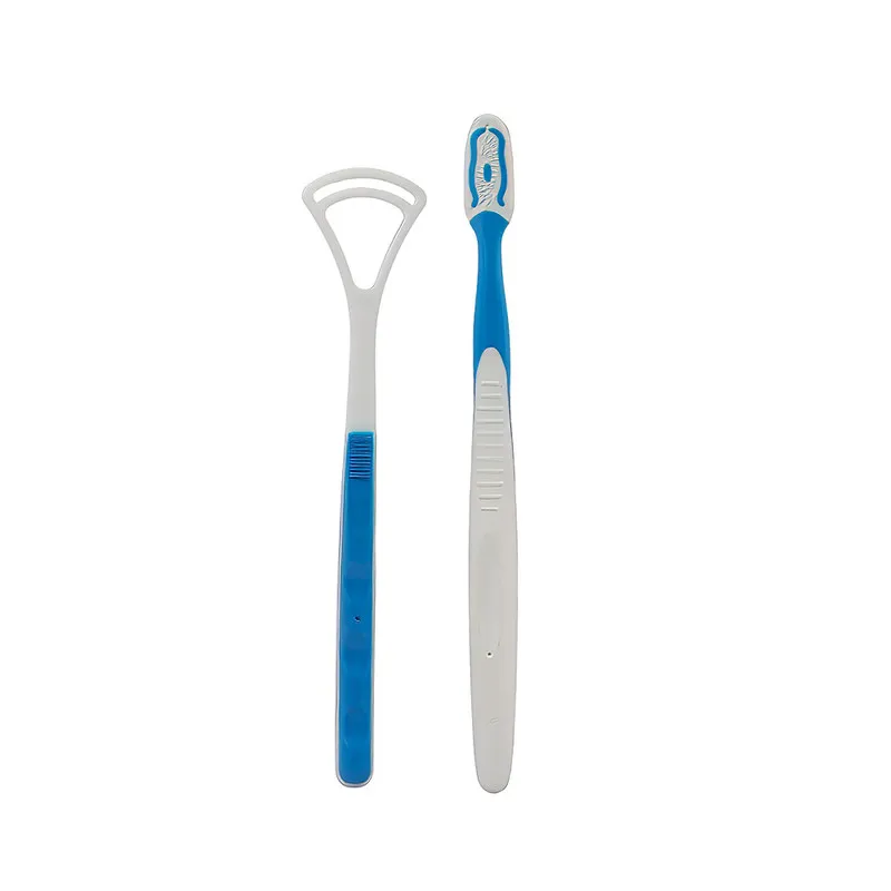 Enfresh Tongue cleaner w/Toothbrush - BLUE