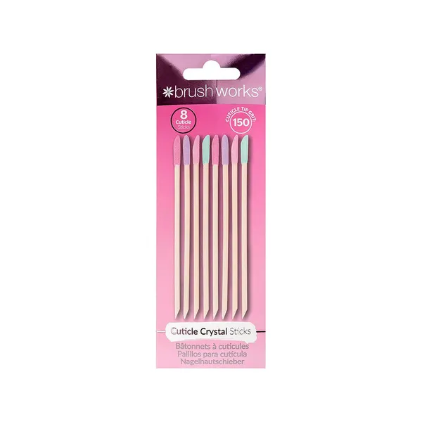 Brushworks Cuticle Crystal Sticks - 8 Pack