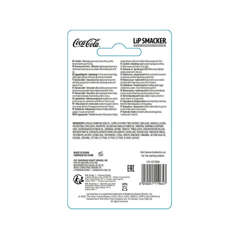 Lip Smacker Coke Bottle Shape Lip Balm Blister - Classic Coke 4.0g
