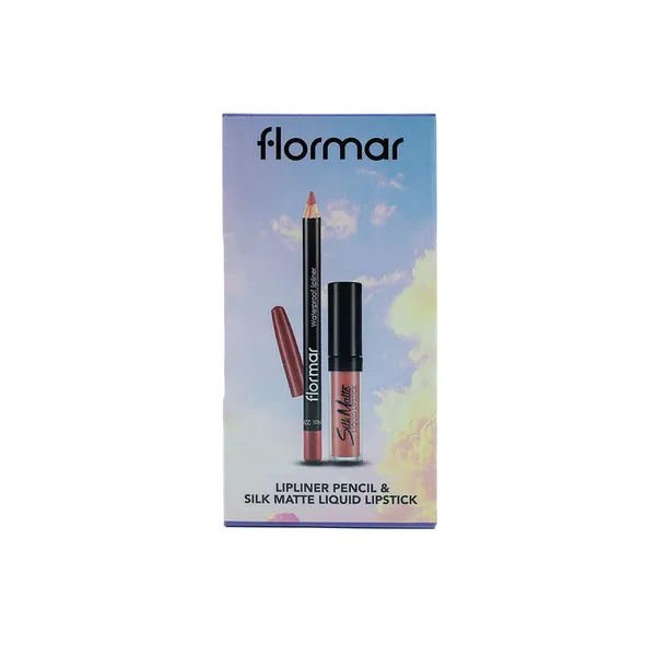 Flormar Waterproof Lipliner Pencil Astd + Silk Matte Liquid Lipstick Astd