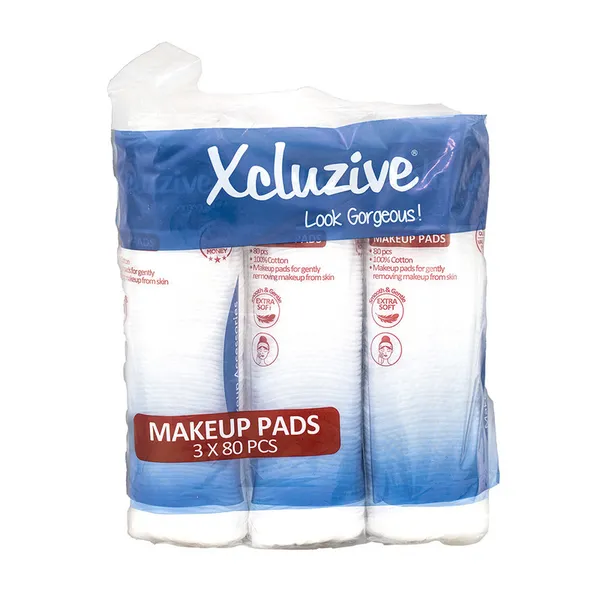 Xcluzive Round Cotton Pads 3 x 80 Pcs