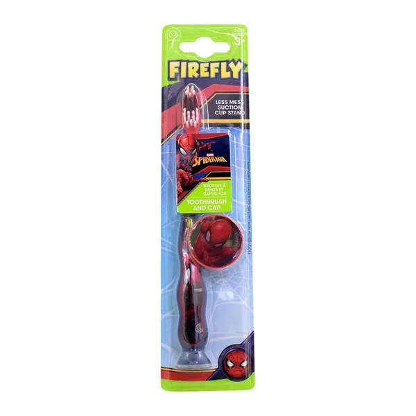 Firefly Marvel - Spiderman Sclpted Toothbrush & Cap New