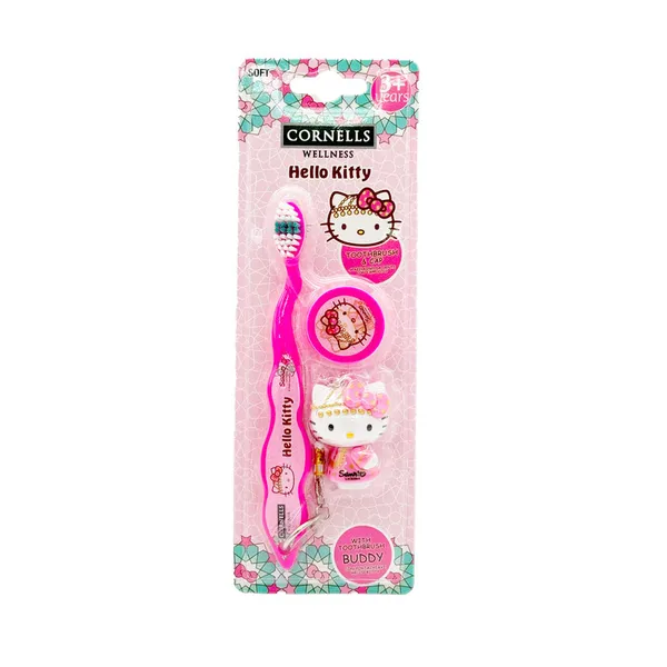 Cornells Hello Kitty Tooth Brush With Cap & Buddy