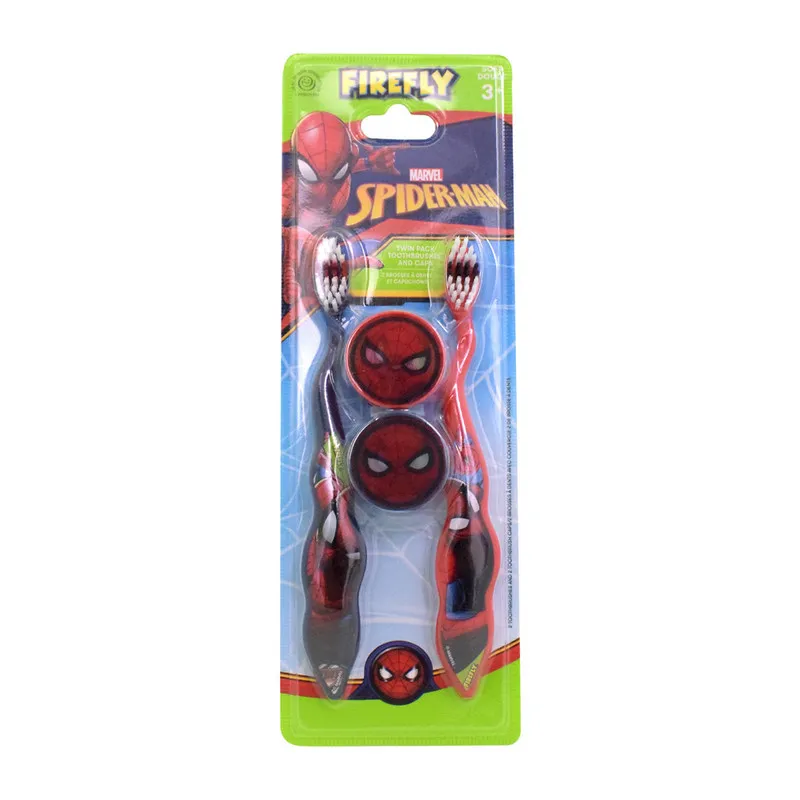 Firefly Spiderman 2 T.Brushes and 2 Caps Twin Pack