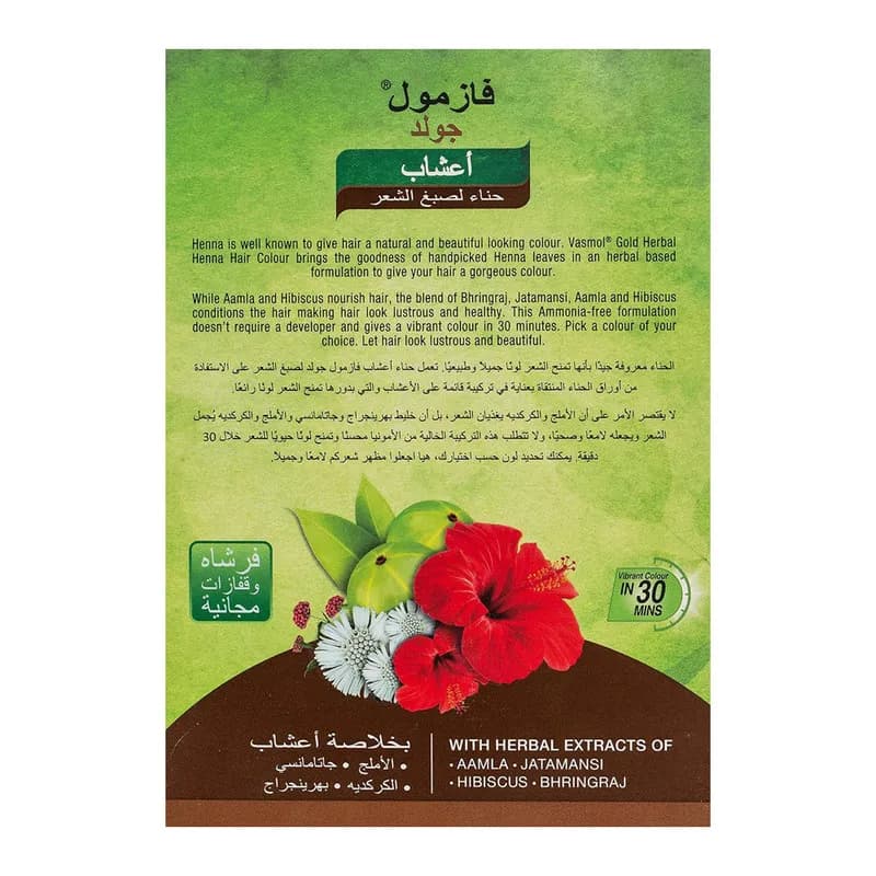 Vasmol Gold Herbal Henna - Chestnut 6 X 10 G