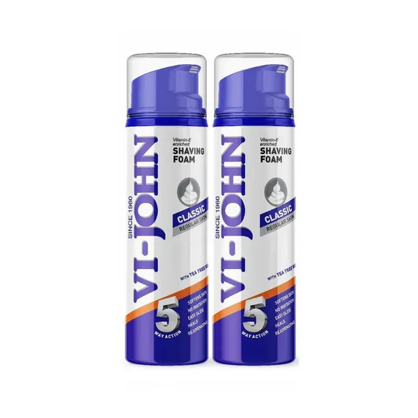 Vi-John Shaving Foam Classic 200Ml X2 Value Pack