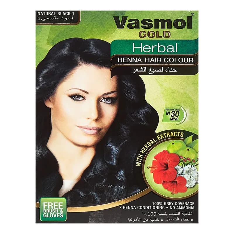 Vasmol Gold Herbal Henna - Black 6X10G