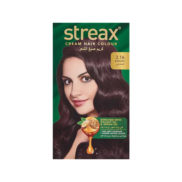 Streax Cream Hair Color - Burgundy 3.16