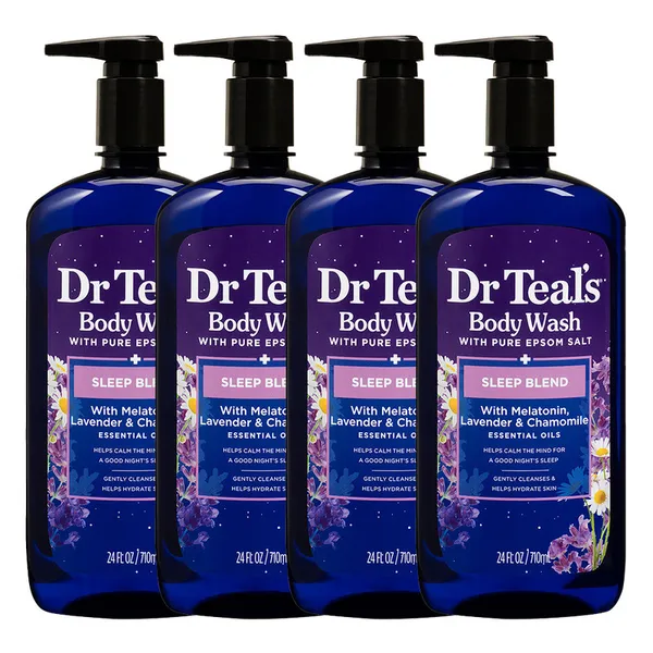 Dr Teal's Body Wash with Epsom Salt Sleep Blend with Melatonin 710Ml (Pack of 4)