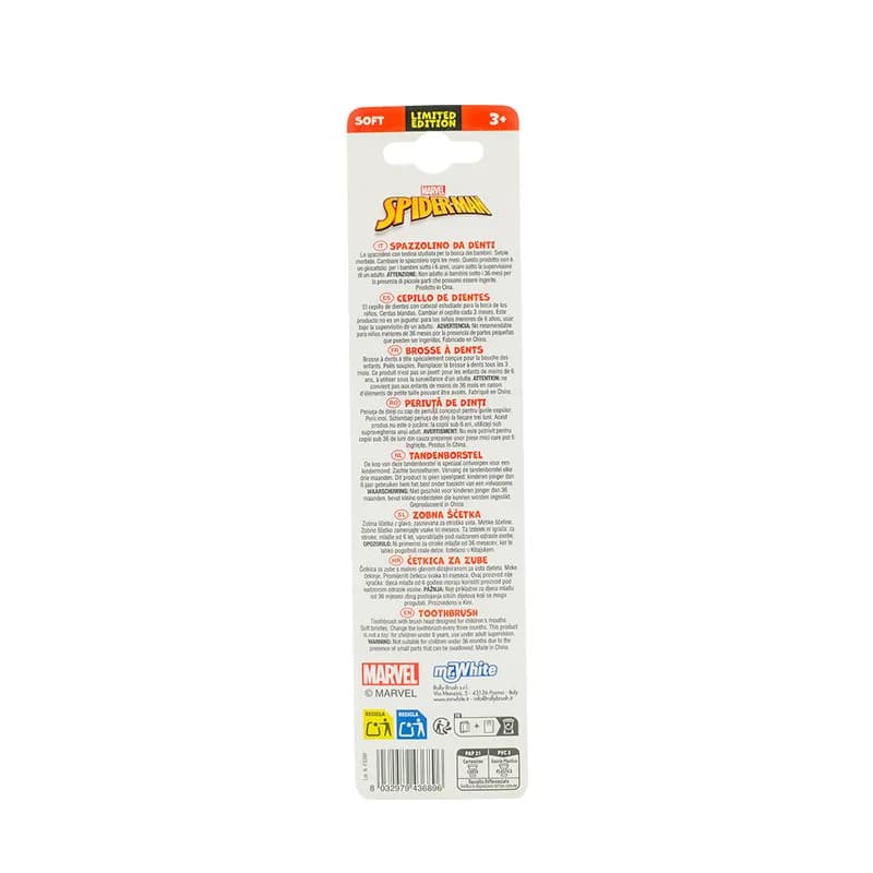 Mr.White Spiderman Manual Toothbrush With Suction Cup