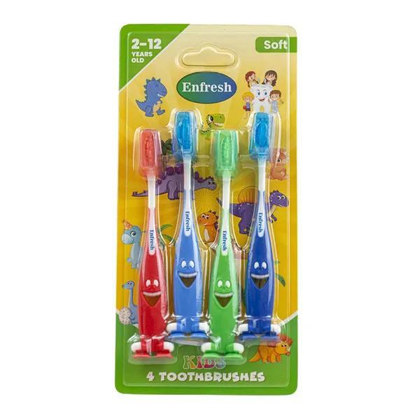 Enfresh Kid's Special ToothBurshes 4pk w/Cap - DINO