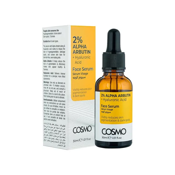 Cosmo 2% Alpha Arbutin + Hyaluronic Acid Face Serum 30ml
