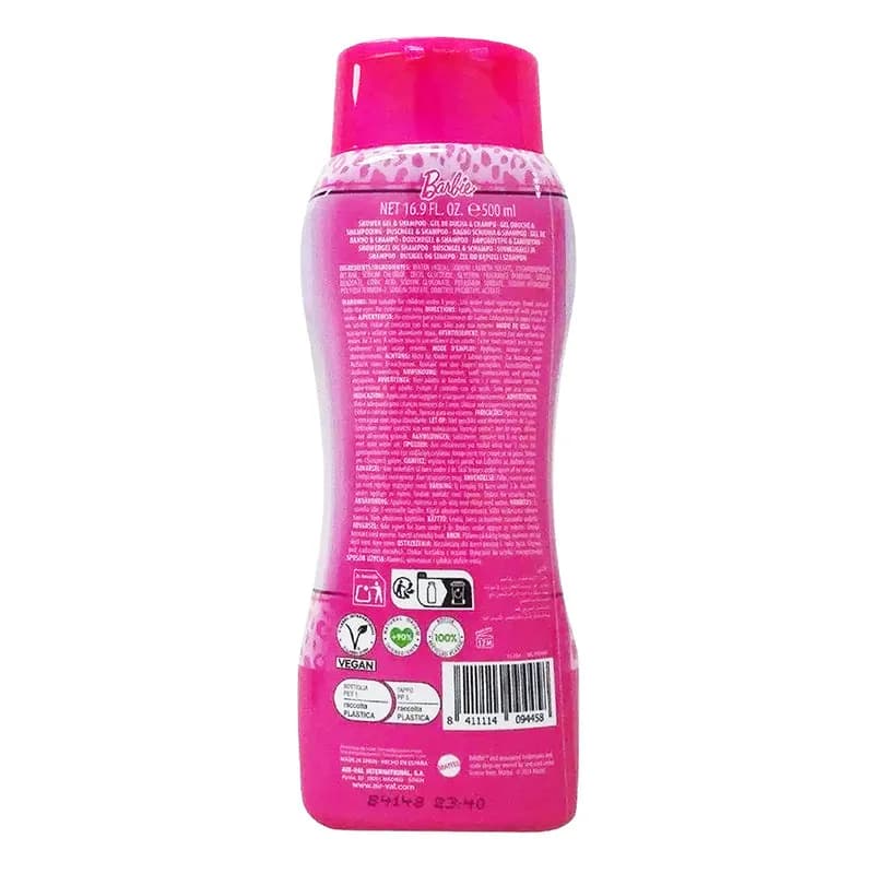 Air-Val Barbie Shower Gel & Shampoo 2 in 1 500Ml