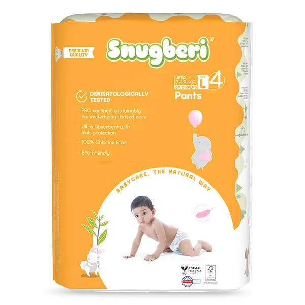 Snugberi Diaper Pants Size 4 Large 7-12 kg - Mega Pack 60's