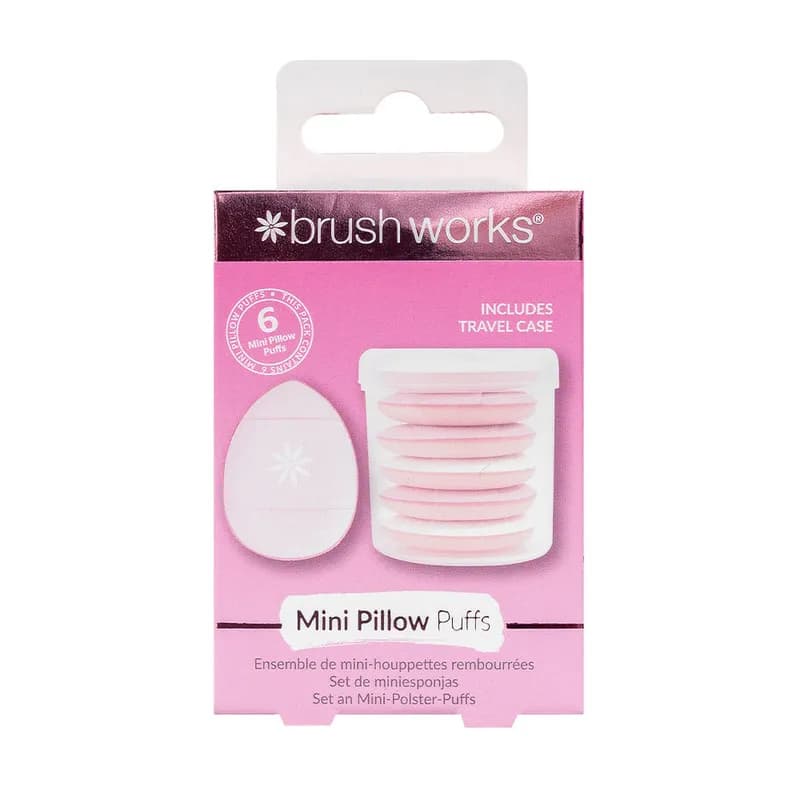 Brushworks Mini Pillow Puffs - 6 Pack