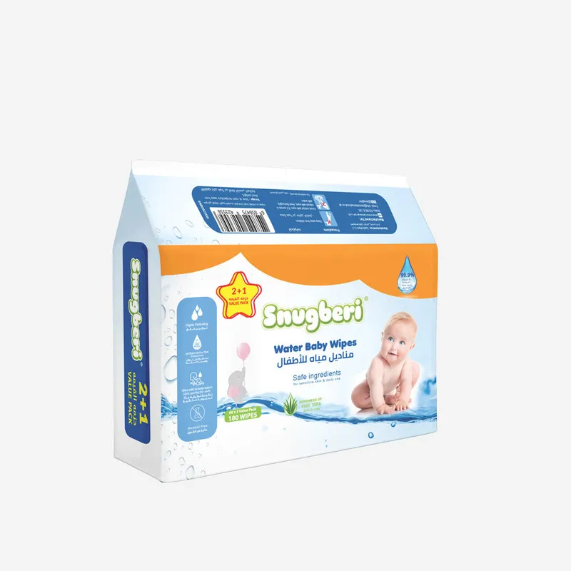 Snugberi Water Baby Wipes 60's x 3 Value Pack