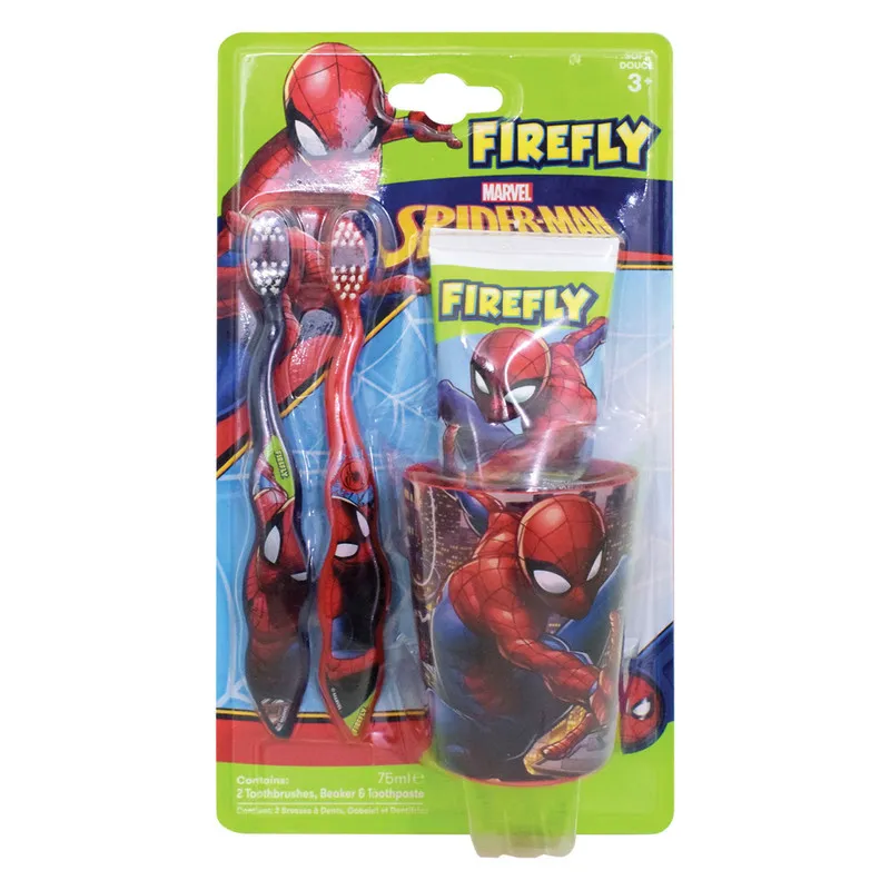 Firefly Marvel Spider-Man - 2 Toothbrushes, Beaker & Toothpaste