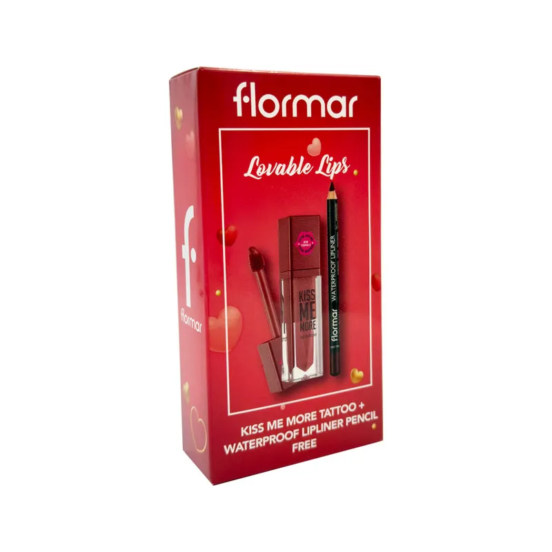 Flormar Kiss Me More Tattoo + Waterproof Lipliner Pencil Free For Valentines