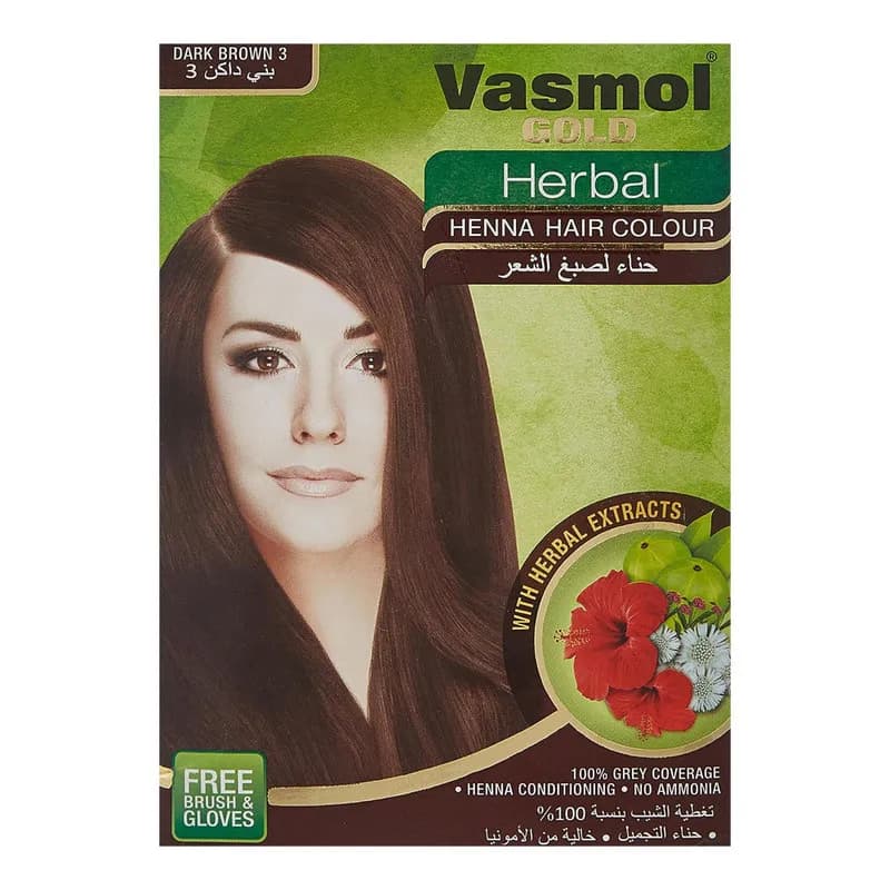 Vasmol Gold Herbal Henna - D.Brown 6X10G