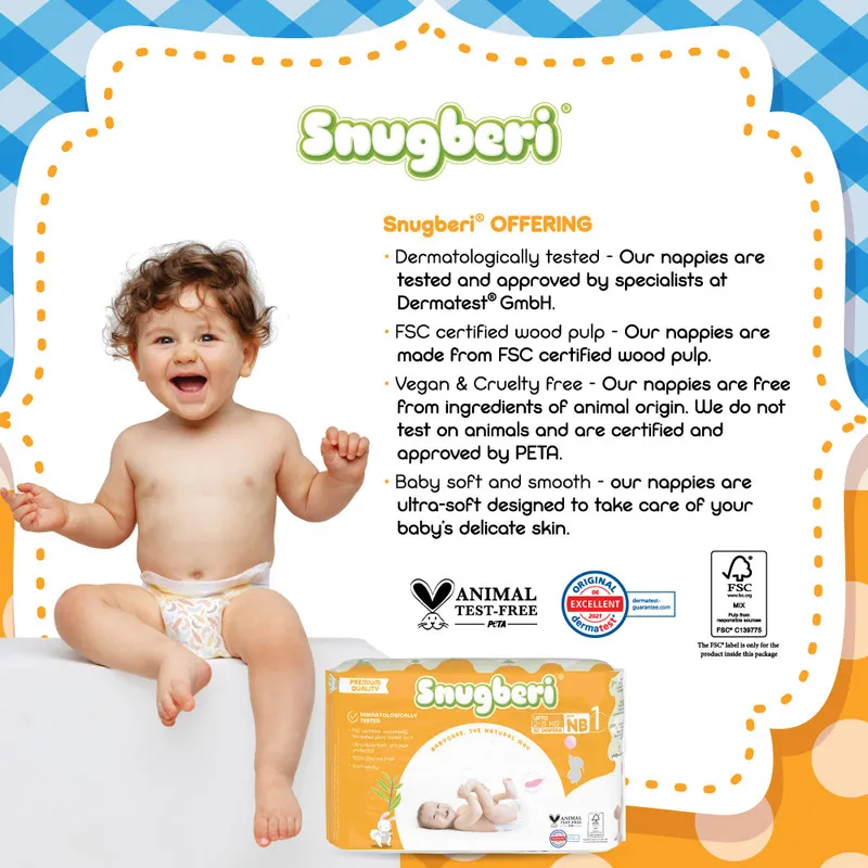 Snugberi Diaper Size 1 New Born 2-5Kg 32's