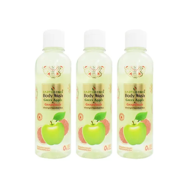 Earthgenix Green Apple & Grapefruit Bodywash 300Ml X 3 Special Offer