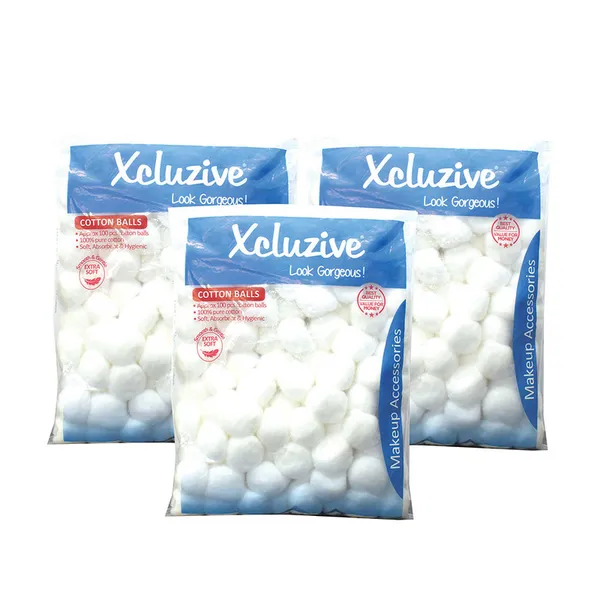 Xcluzive Cotton Balls 100'S x 3 Value Pack