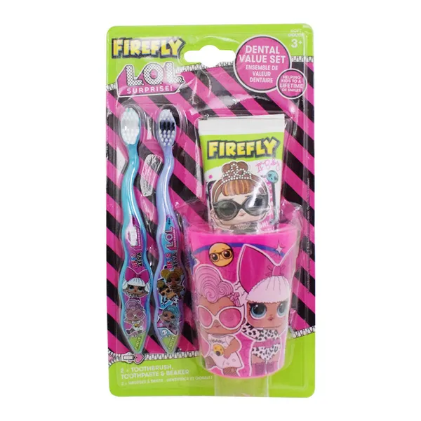 Firefly LOL Surprise 2 Toothbrushes, Beaker & Toothpaste