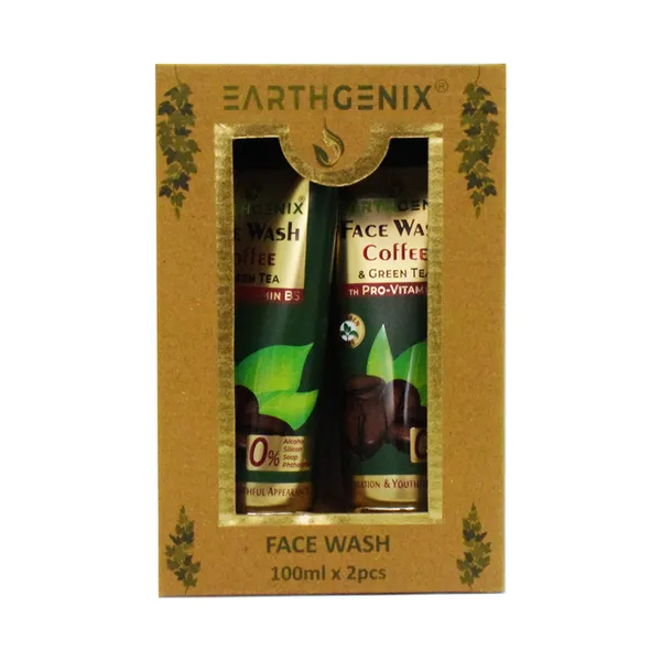 Earthgenix Coffee & Green Tea Face wash 100Ml x 2 Twin Pack