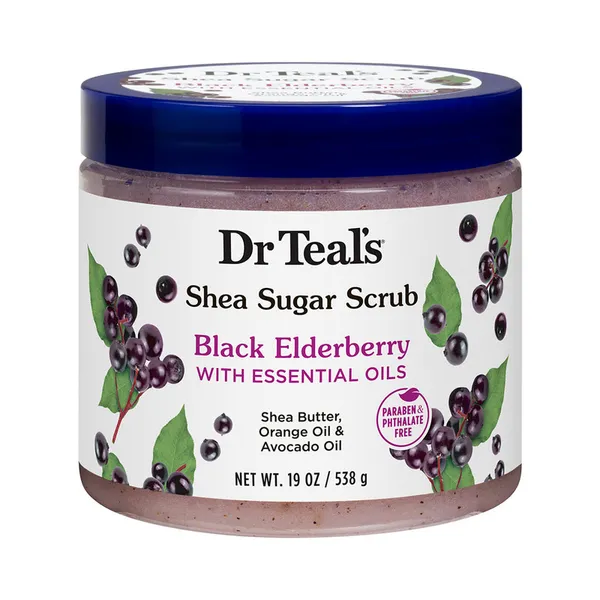 Dr Teal's Shea Sugar Body Scrub Black Elderberry 538g