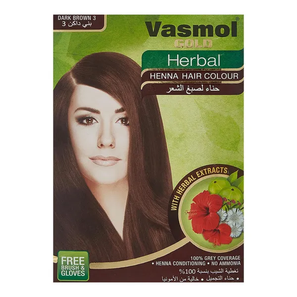 Vasmol Gold Herbal Henna - D.Brown 6X10G