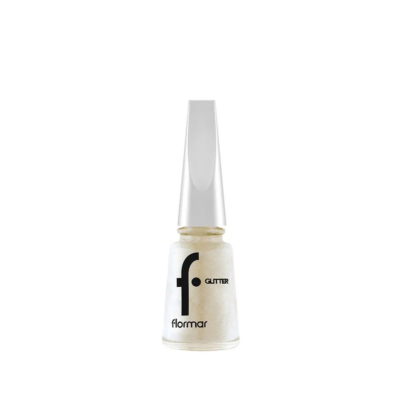 Flormar Glitter Nail Enamel - GL12 White Pearl