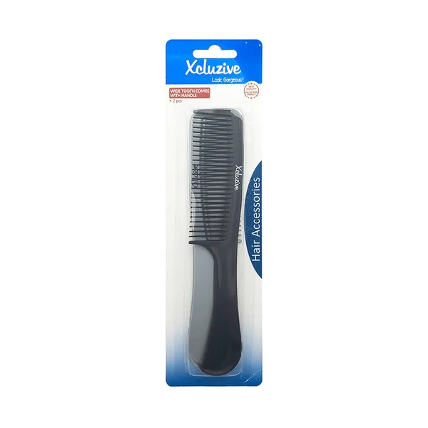 Xcluzive Wide Tooth Combs with Handle 2 Pcs