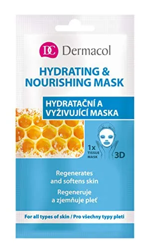 Dermacol 3D Tissue Hydrating and Nourishing Mask with Honey Extract and Vitamin Complex for All Skin Types