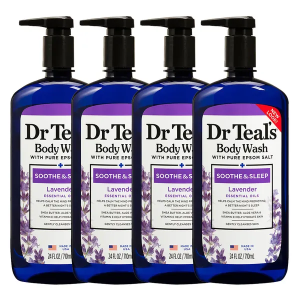 Dr Teal's Epsom Salt Body Wash - Lavender 710ml (Pack of 4)