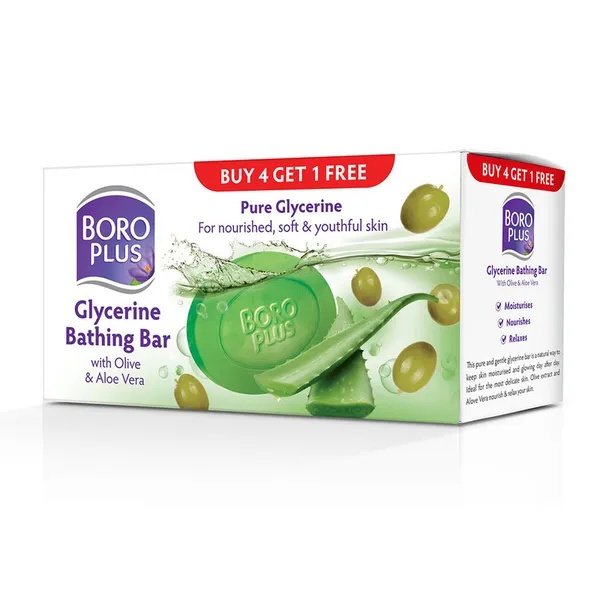 Himani Boroplus Glycerine Bathing Bar With Olive & Aloe Vera 125gmX5