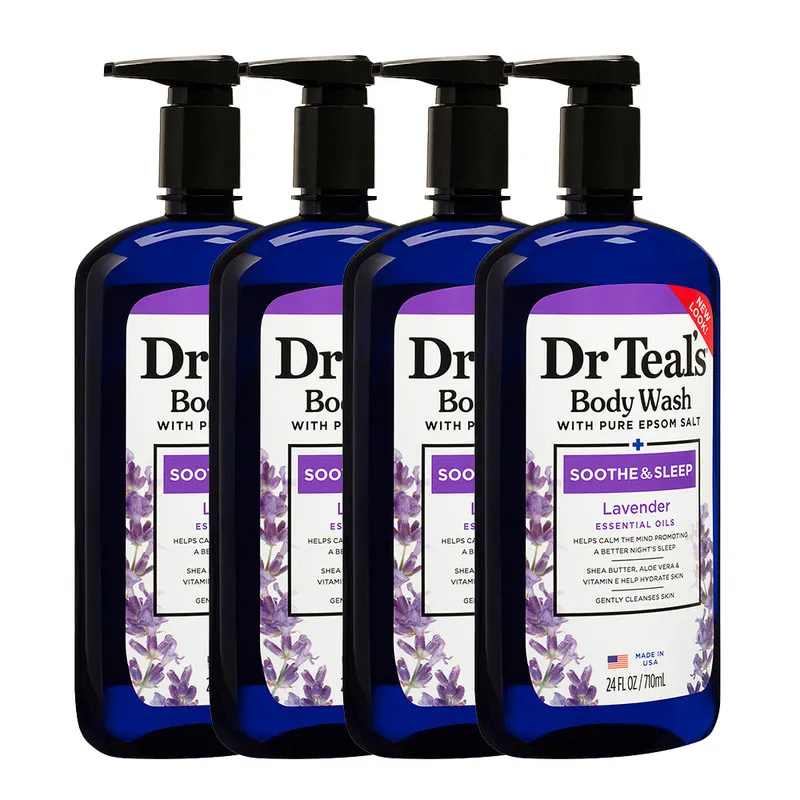 Dr Teal's Epsom Salt Body Wash - Lavender 710ml (Pack of 4)