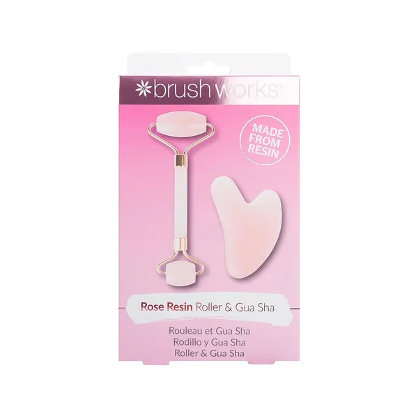 Brushworks Rose Resin Roller & Gua Sha