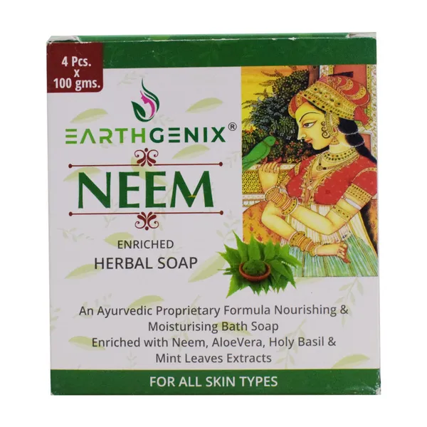 Earthgenix Neem Enriched Herbal Soap 4 x100Gm