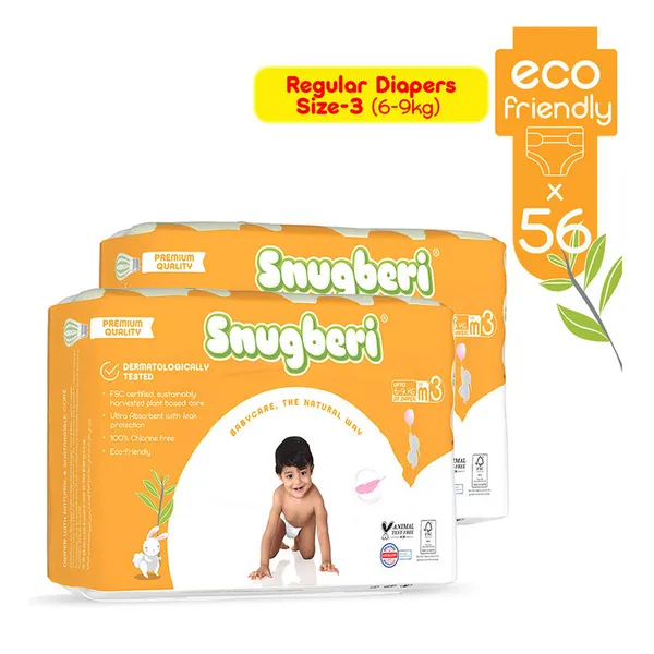 Snugberi Size3 Medium 6-9Kg 28'S Twin Value Pack