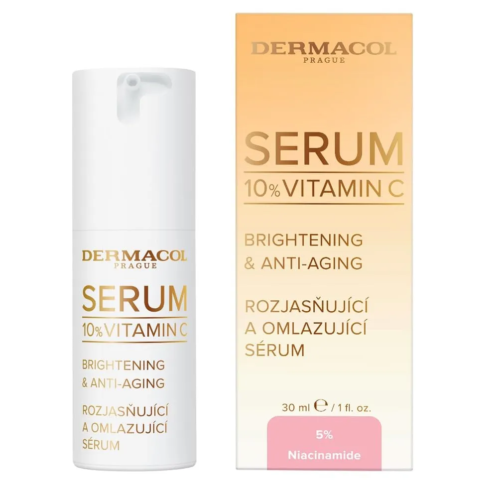 Dermacol Serum 10% Vitamin C Brightening & Anti-Aging with Niacinamide and Hyaluronic Acid for All Skin Types