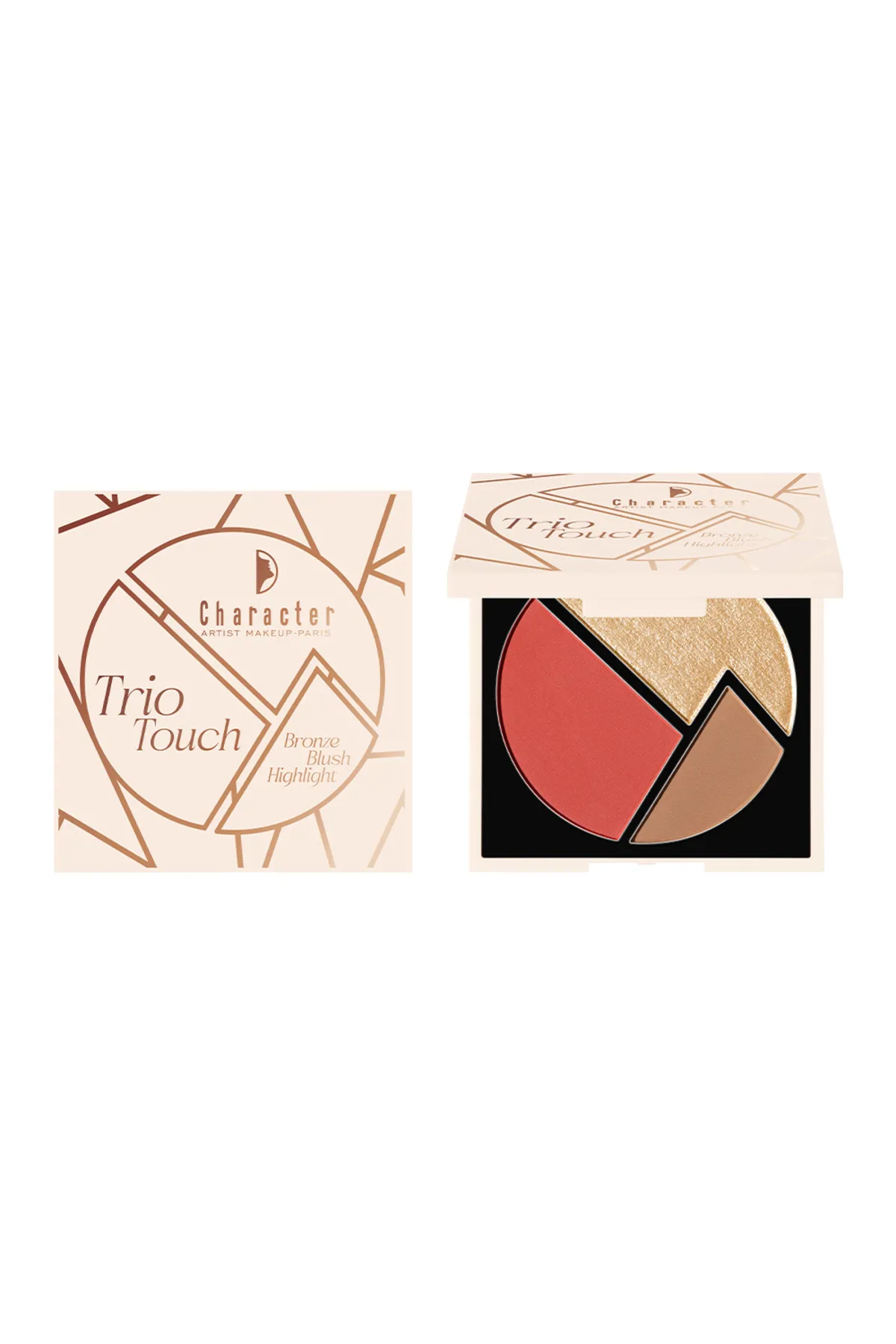 Trio Touch Bronze Blush-Highlight Palette-CTT003