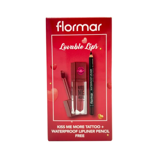 Flormar Kiss Me More Tattoo + Waterproof Lipliner Pencil Free For Valentines