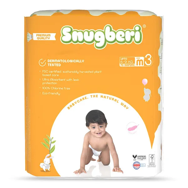 Snugberi Diaper Size 3 Medium 6-9 kg - Mega Pack 70's